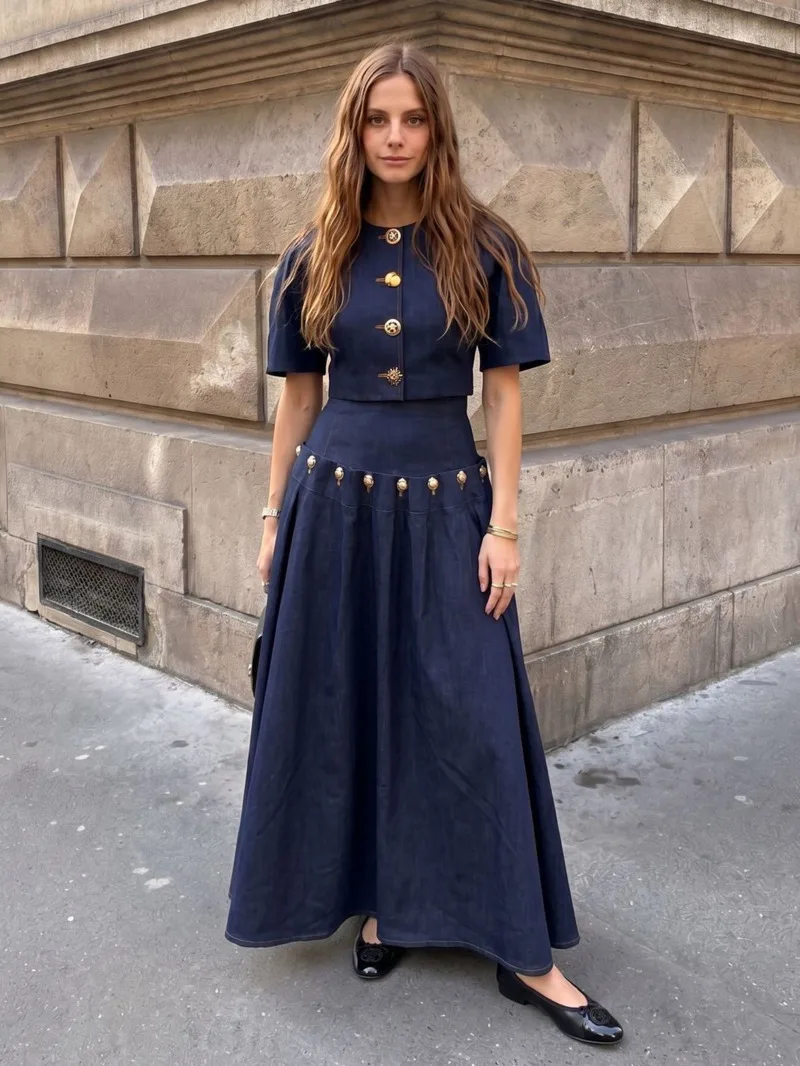 Blue Navy High Waist Button Pleated Elegant A-line Half-body Skirt Women Fashion New Spring Autumn 2026 1DCI4
Blue Navy High Waist Button Pleated Elegant A-line Half-body Skirt Women Fashion New Spring Autumn 2026 1DCI4