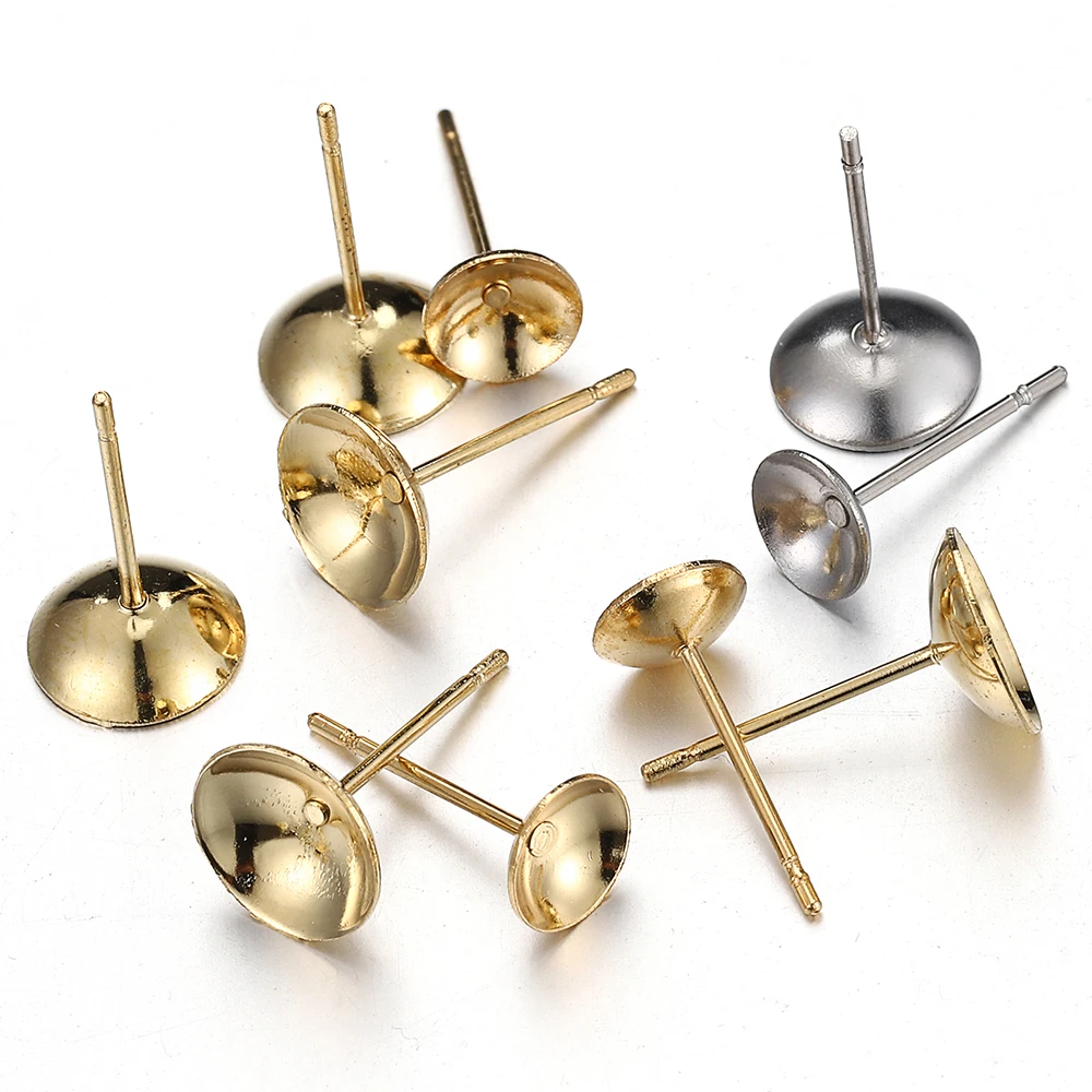 50Pcs/lot 3/4/5/6/8mm Stainless Steel Earring Base Blank Ear Stud Pin Post Cabochon Setting DIY Pearl Earrings Jewelry Making
50Pcs/lot 3/4/5/6/8mm Stainless Steel Earring Base Blank Ear Stud Pin Post Cabochon Setting DIY Pearl Earrings Jewelry Making