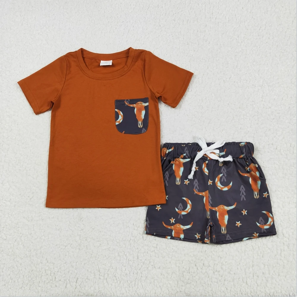 Hot Sale Kids Designer Clothes Boys Shorts Sets Baby Boys Clothes Brown Shirt Top Cow Stars Western Short Farm Clothes Sets
Hot Sale Kids Designer Clothes Boys Shorts Sets Baby Boys Clothes Brown Shirt Top Cow Stars Western Short Farm Clothes Sets