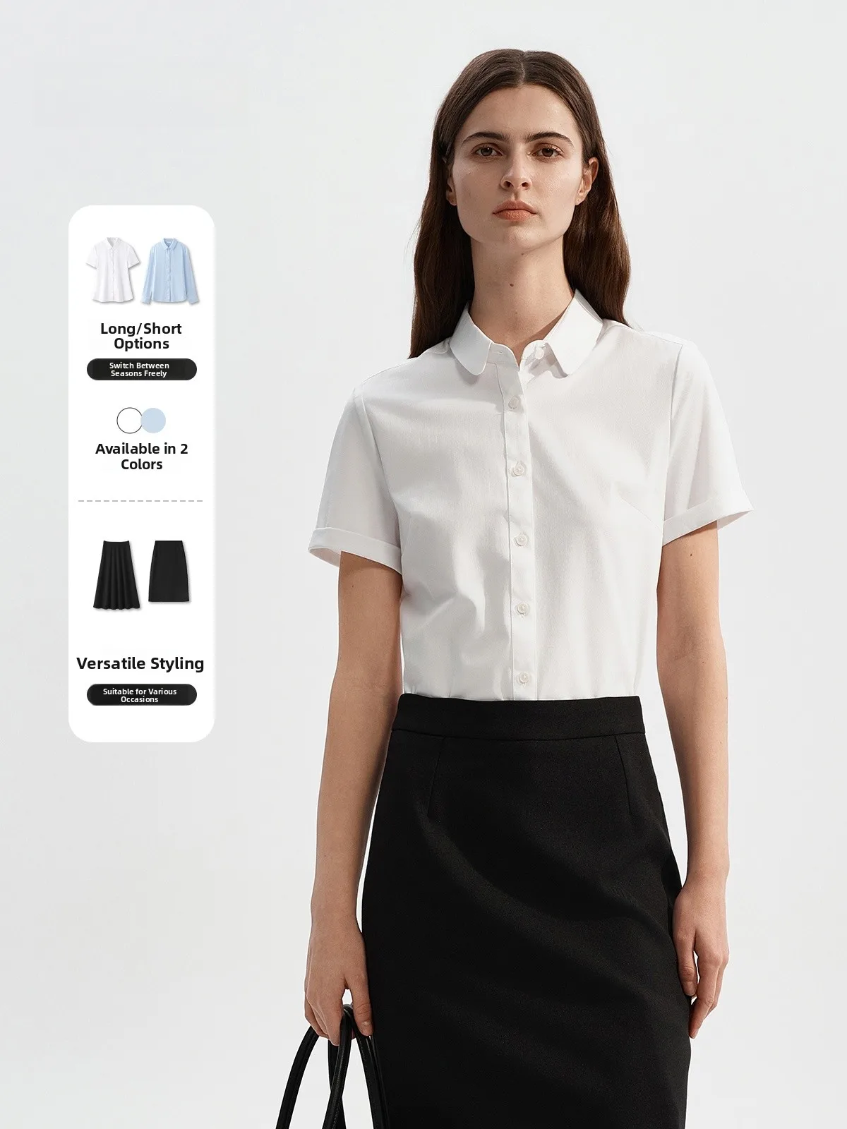 LeLenth Women's Bamboo Fiber Slim Fit Short Sleeve round Neck White Shirt Formal Interview Outfit Set Business Professional Wear
LeLenth Women's Bamboo Fiber Slim Fit Short Sleeve round Neck White Shirt Formal Interview Outfit Set Business Professional Wear