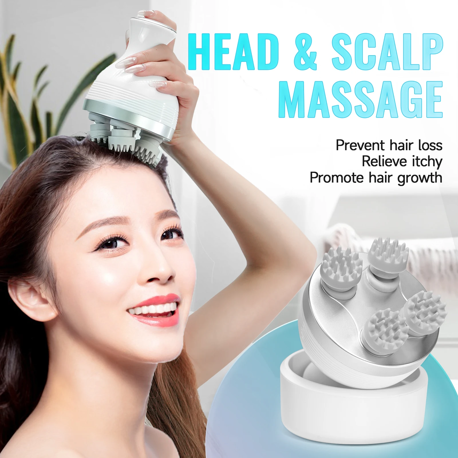 Electric Head Scalp Massager Body Massage Neck Deep Tissue 4 Kneading for Hair Growth Wireless Stress Relax and Cat Pet Claw
Electric Head Scalp Massager Body Massage Neck Deep Tissue 4 Kneading for Hair Growth Wireless Stress Relax and Cat Pet Claw