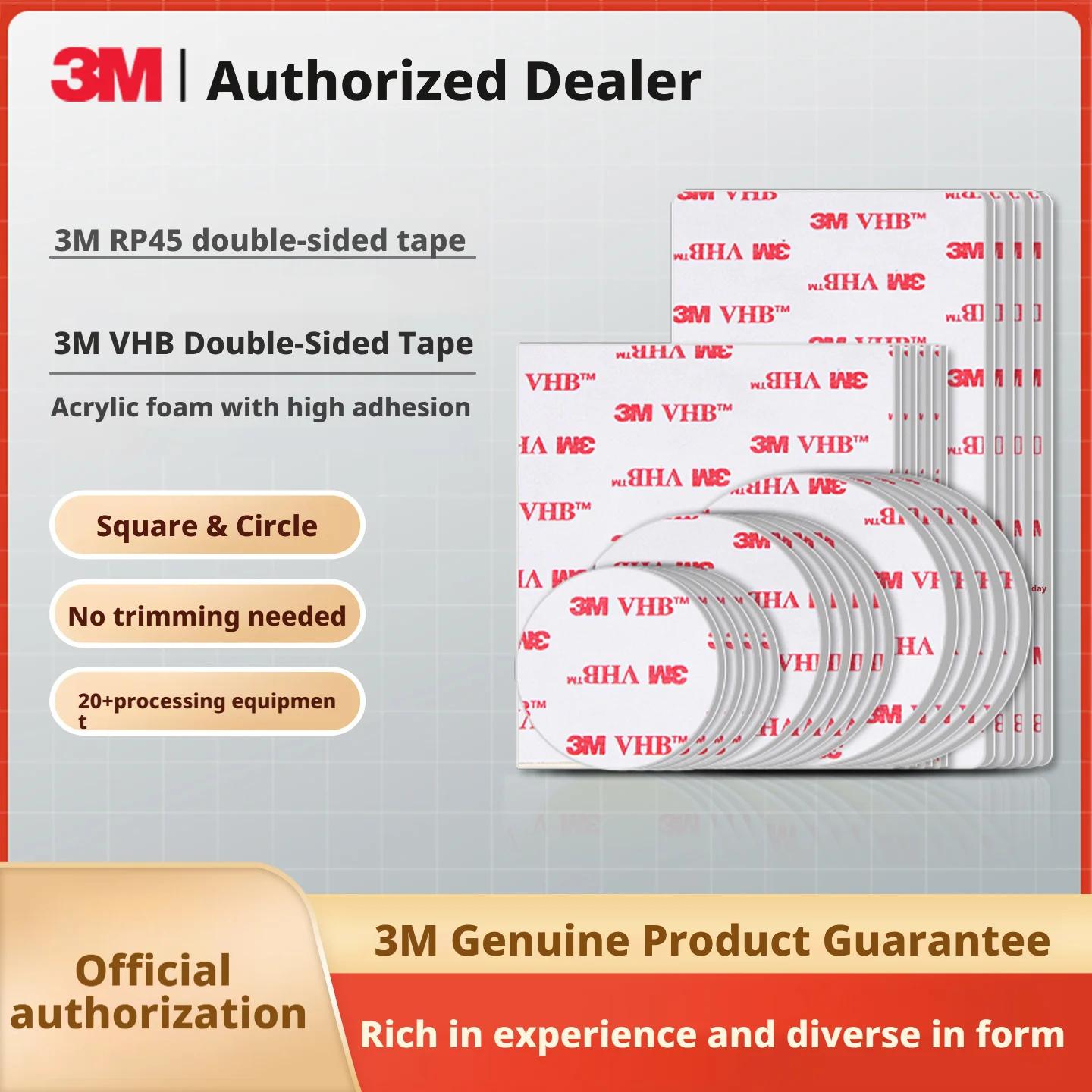 3M RP45 Double-Sided Tape VHB High Temperature Resistant Automotive Strong Adhesion Gray Waterproof Square Foam Tape
3M RP45 Double-Sided Tape VHB High Temperature Resistant Automotive Strong Adhesion Gray Waterproof Square Foam Tape