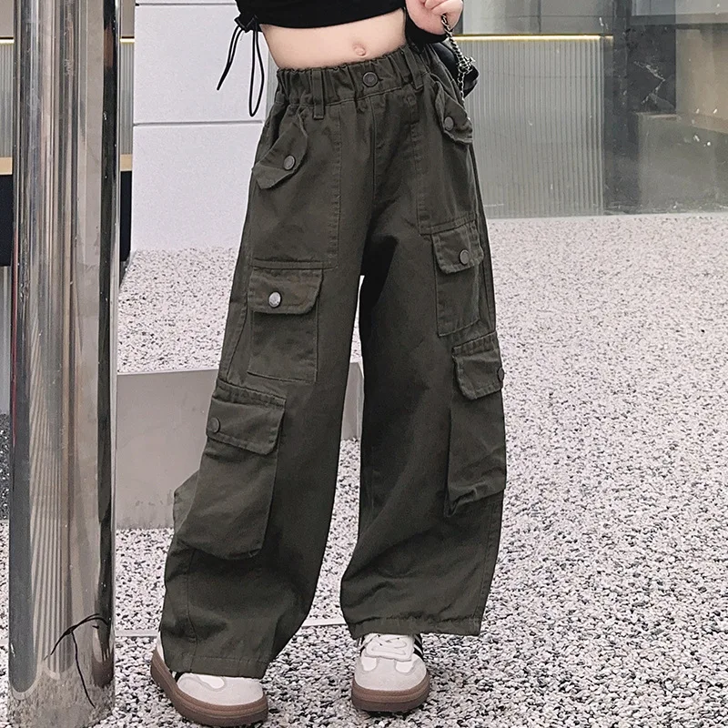 American teenager Girls Cargo Pants Autumn Loose Casual Children Trousers Elastic Waist Straight Pants pantalones militares
American teenager Girls Cargo Pants Autumn Loose Casual Children Trousers Elastic Waist Straight Pants pantalones militares