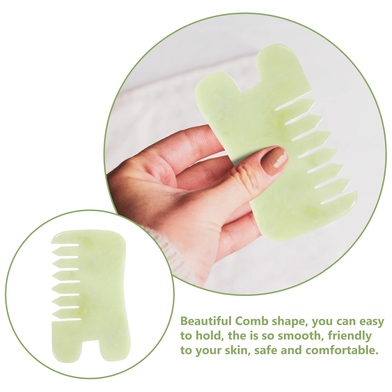 Jade Comb Gua Tool Massager Smooth Ergonomic Design Promoting Blood Circulation Durable Therapy Facial Neck Back Massage Spa
Jade Comb Gua Tool Massager Smooth Ergonomic Design Promoting Blood Circulation Durable Therapy Facial Neck Back Massage Spa