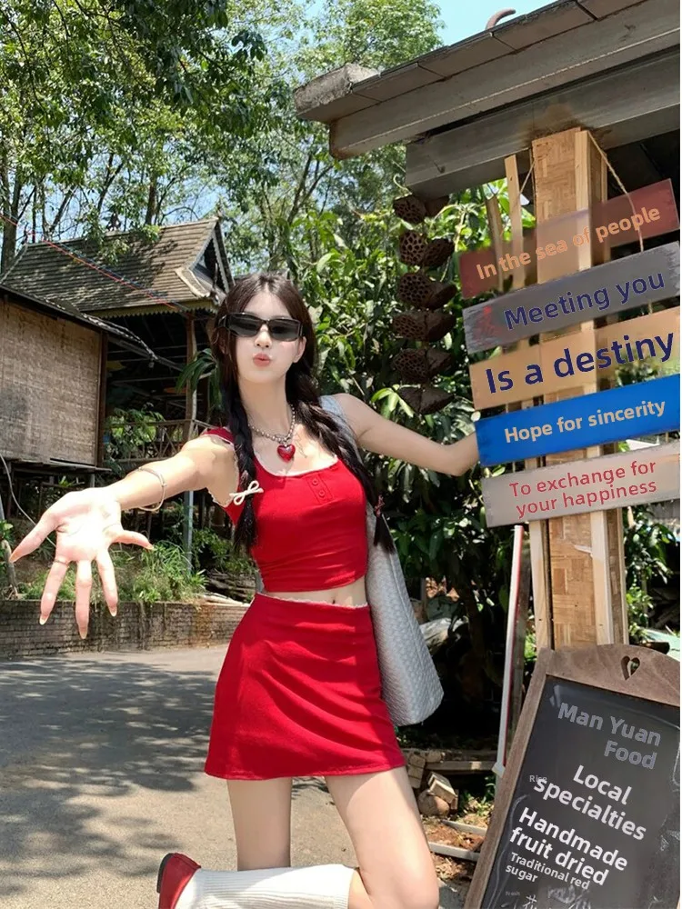 Red Lace Trim Crop Top And High Waist Skirt Set Women's Fashion Summer Outfit Short Sleeve High Waist Floral Two Piece Set
Red Lace Trim Crop Top And High Waist Skirt Set Women's Fashion Summer Outfit Short Sleeve High Waist Floral Two Piece Set