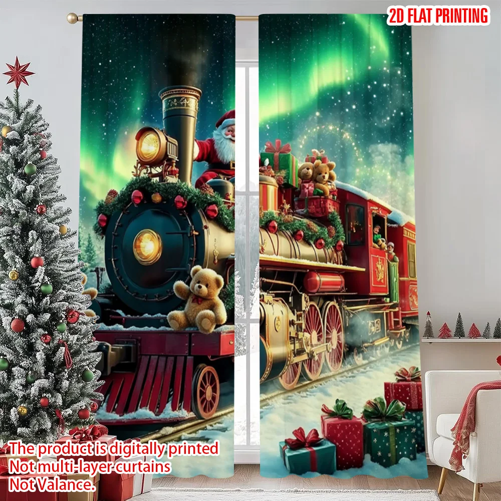 2pcs 2D flat printing Christmas Curtains Santa Claus Train Versatile 100% Polyester Without Electricity Spring for gold wall
2pcs 2D flat printing Christmas Curtains Santa Claus Train Versatile 100% Polyester Without Electricity Spring for gold wall