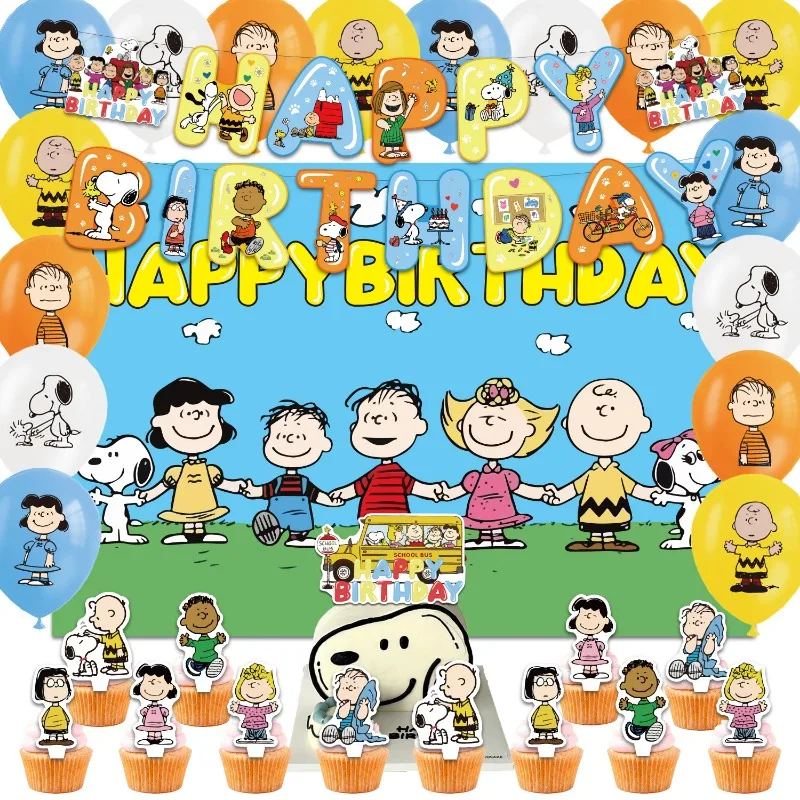 4Pcs Anime Cartoon Snoopyed Birthday Party Decorations Flag Balloons Background Cloth Cake Inserts Peanut Comics Party Supplies
4Pcs Anime Cartoon Snoopyed Birthday Party Decorations Flag Balloons Background Cloth Cake Inserts Peanut Comics Party Supplies
