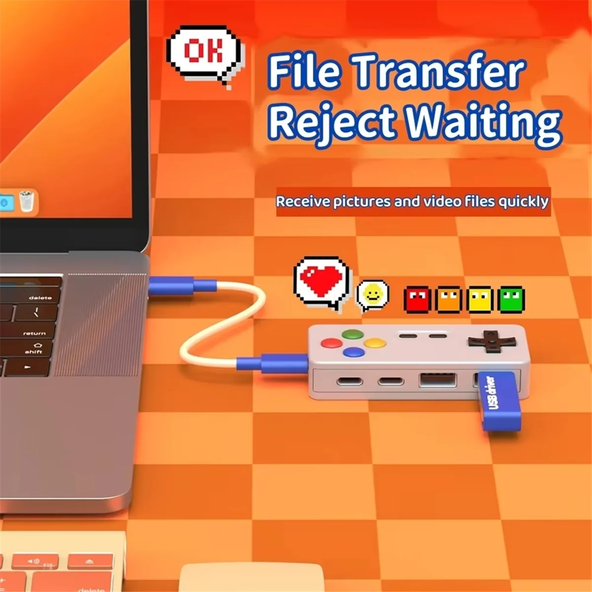 # 108G Расширение GamePad Shape Design HUB Мышь Клавиатура Мультяшный USB-конвертер Разъем 4 в 1 Type-C USB 2.0 HUB (серый)
# 108G Расширение GamePad Shape Design HUB Мышь Клавиатура Мультяшный USB-конвертер Разъем 4 в 1 Type-C USB 2.0 HUB (серый)