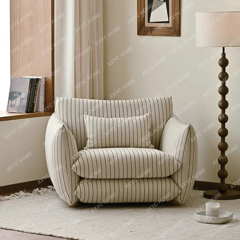 French retro single sofa chair antique living room designer cotton and linen lazy small sofa
French retro single sofa chair antique living room designer cotton and linen lazy small sofa