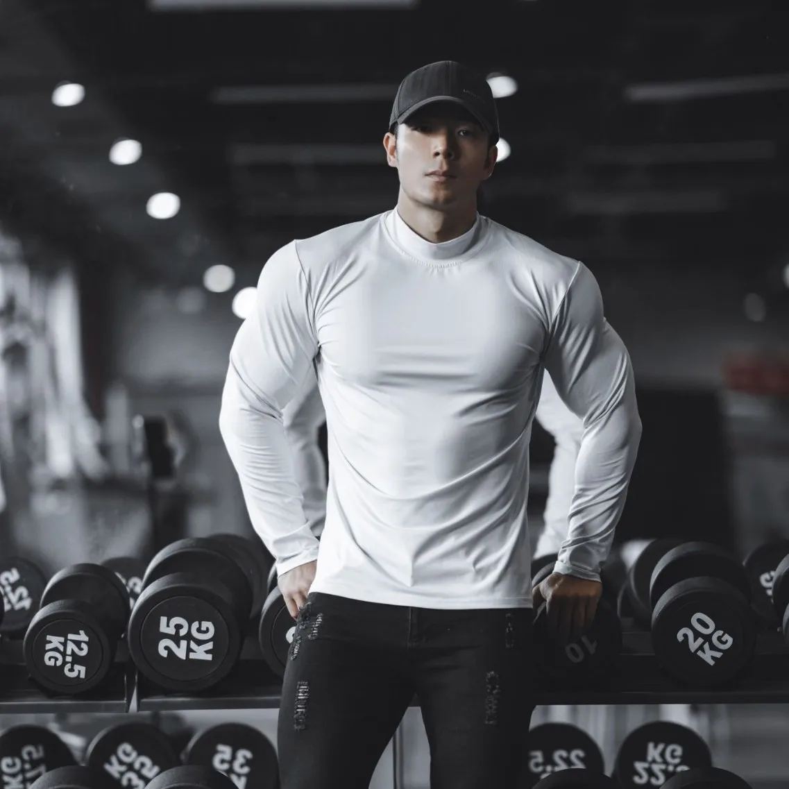 Мужская футболка с воротником-стойкой, однотонная, с длинным рукавом, облегающая, высокоэластичная, моделирующая фигуру, быстросохнущая, спортивная, 1 шт.
Мужская футболка с воротником-стойкой, однотонная, с длинным рукавом, облегающая, высокоэластичная, моделирующая фигуру, быстросохнущая, спортивная, 1 шт.