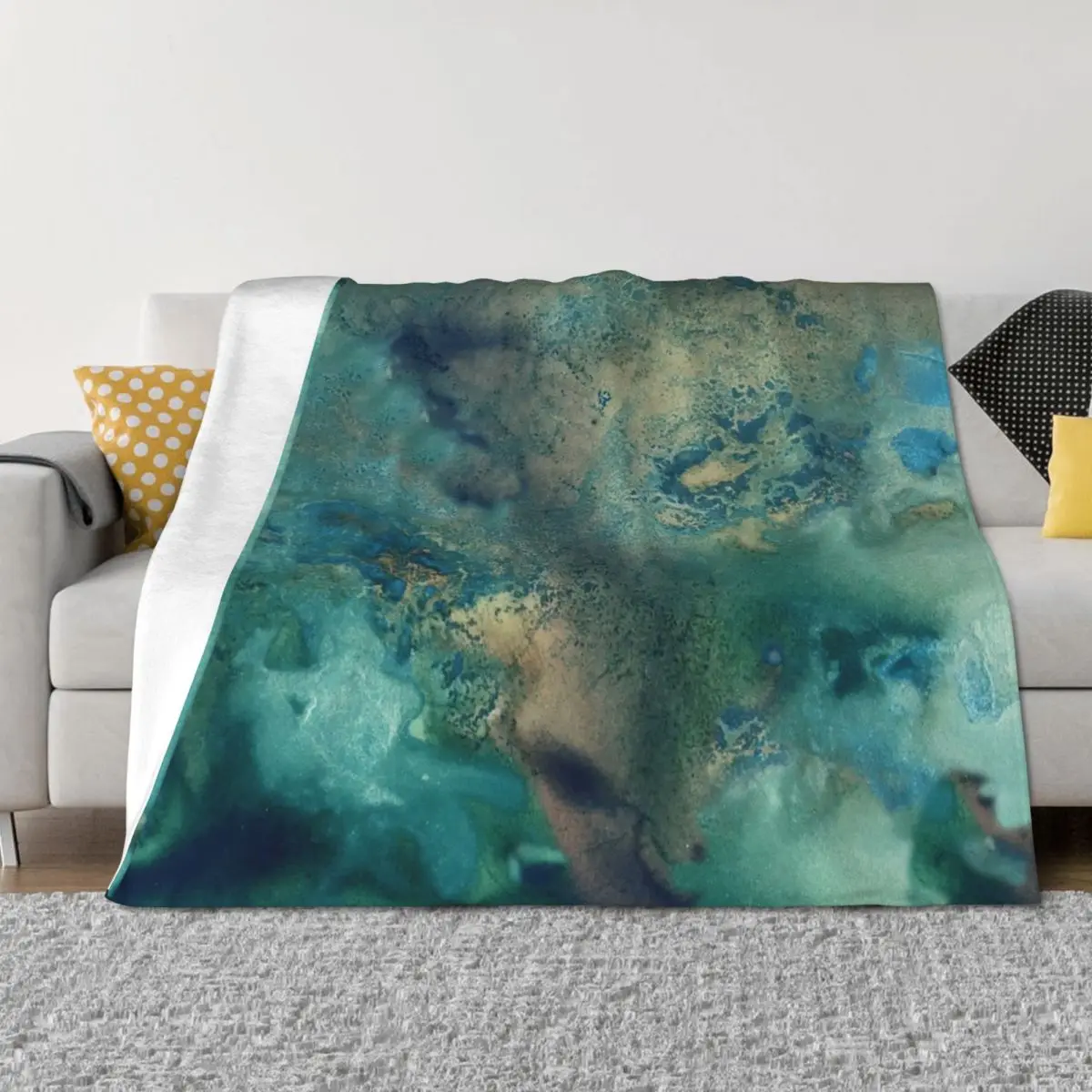 Ocean in Turquoise, Aqua and Gold Throw Blanket Luxury Brand decorative Sofas Softest Blankets 
Ocean in Turquoise, Aqua and Gold Throw Blanket Luxury Brand decorative Sofas Softest Blankets