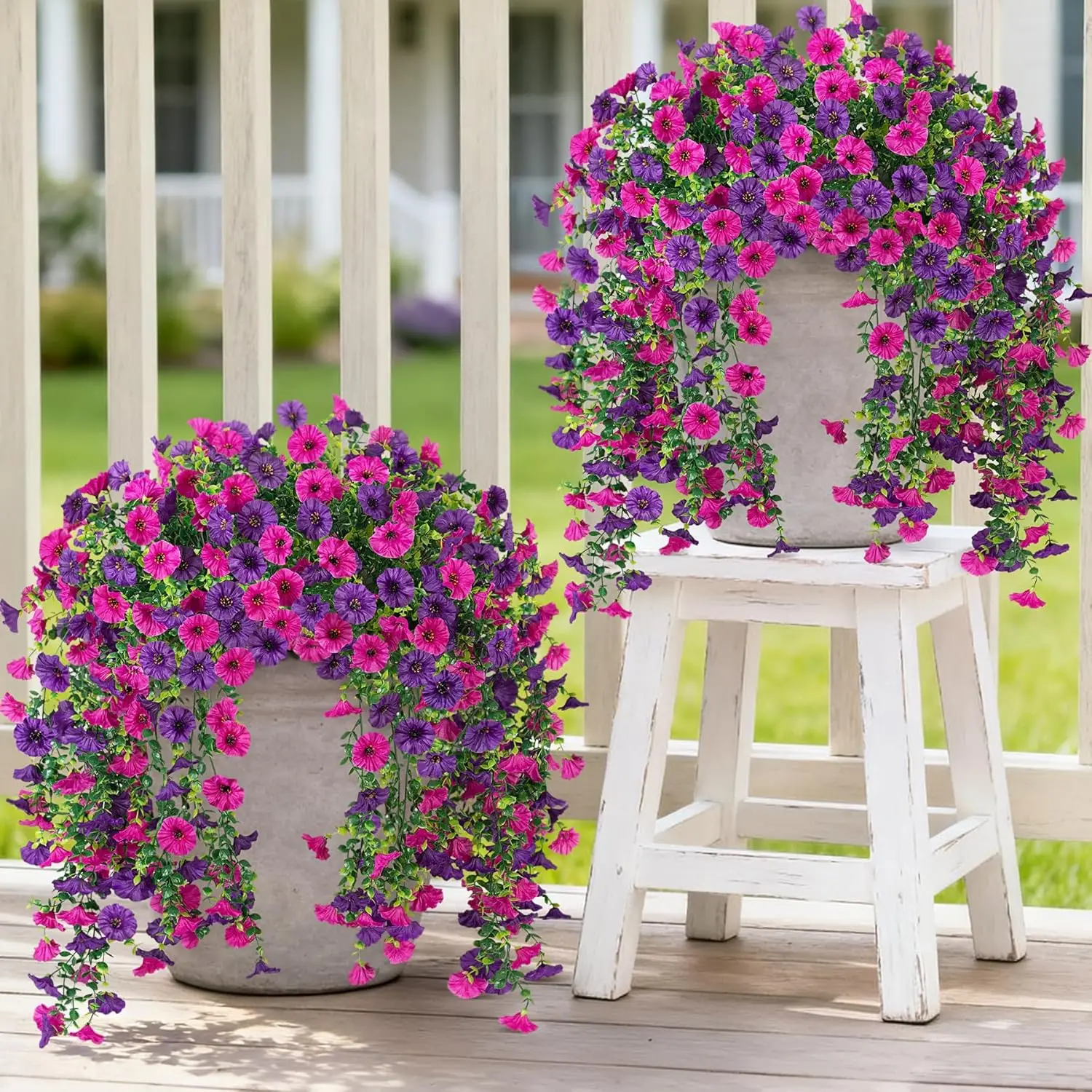 Artificial Hanging Petunias Flowers for Outdoor, 4pcs Fake Plants Long Vine Morning Glory Euc , UV Resistant Realistic
Artificial Hanging Petunias Flowers for Outdoor, 4pcs Fake Plants Long Vine Morning Glory Euc , UV Resistant Realistic