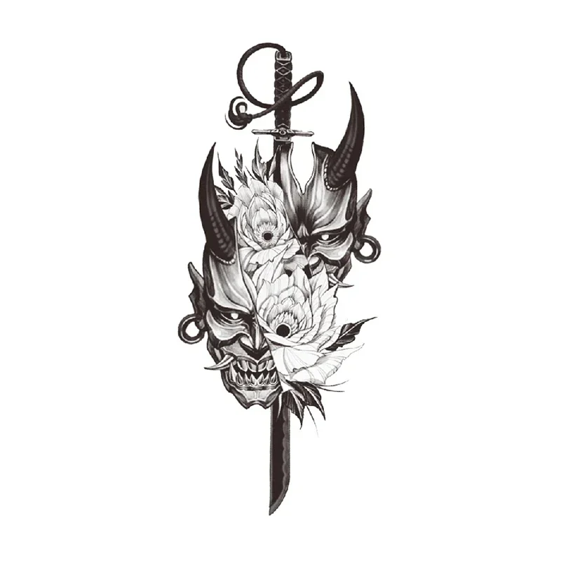 Japanese Style Prajna Waterproof Temporary Tattoo Sticker Black Knife Sunflower Fake Tattoos Flash Tatoos Arm Body Art Women Men
Japanese Style Prajna Waterproof Temporary Tattoo Sticker Black Knife Sunflower Fake Tattoos Flash Tatoos Arm Body Art Women Men