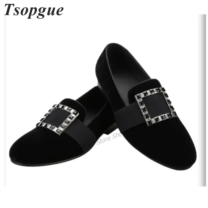 Black Suede Crystal Belt Buckle Shoes For Men Men's Pumps Slip-On Comfortable Runway Casual Party Shoes 2023 Zapatillas Mujer
Black Suede Crystal Belt Buckle Shoes For Men Men's Pumps Slip-On Comfortable Runway Casual Party Shoes 2023 Zapatillas Mujer