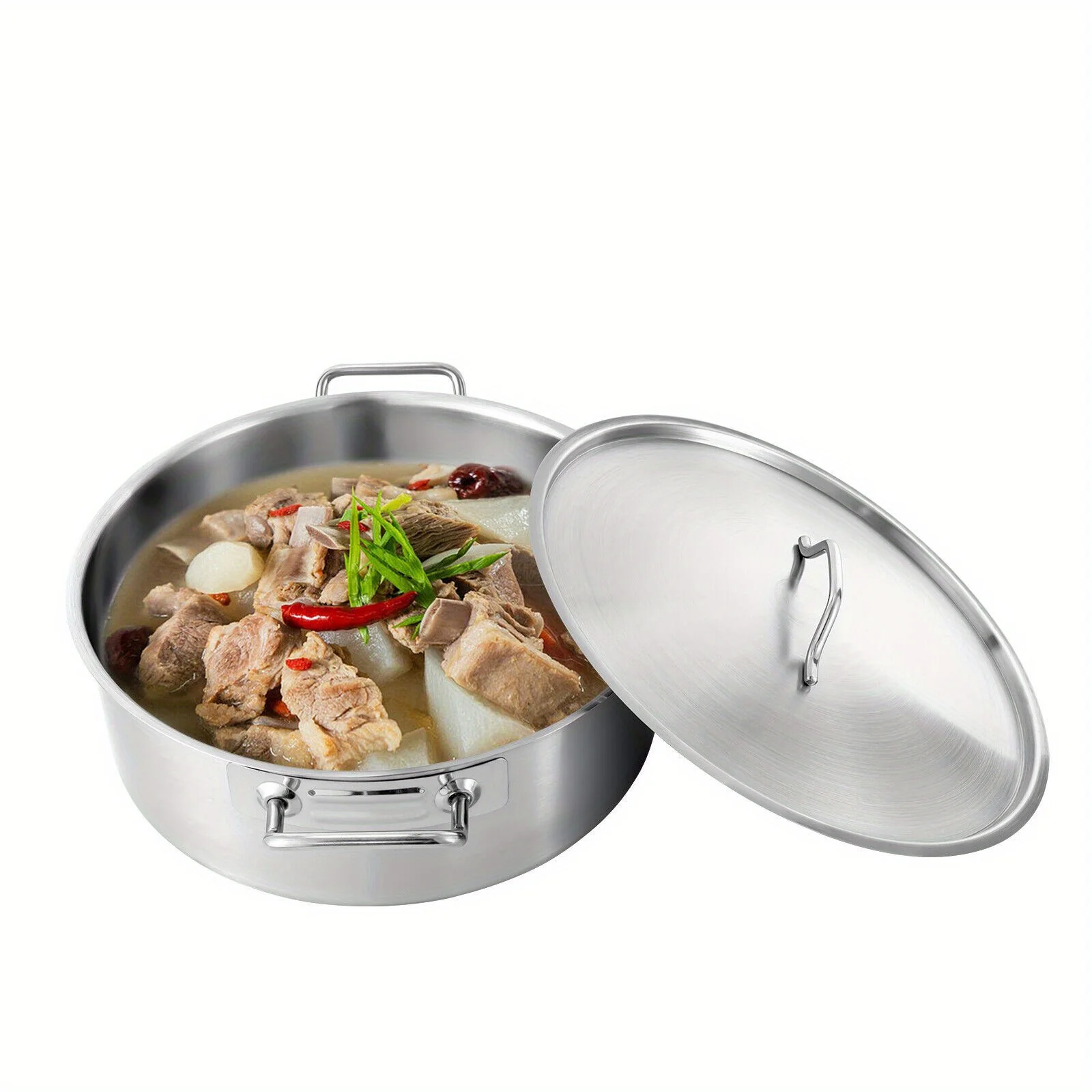 Brand New Stainless Steel Stock Pot with Glass Lid, Perfect for Large Batches Of Soup In The Kitchen.
Brand New Stainless Steel Stock Pot with Glass Lid, Perfect for Large Batches Of Soup In The Kitchen.
