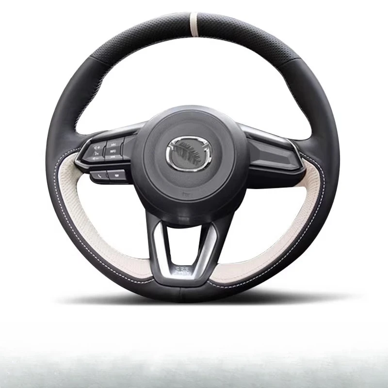 100% Fit For Mazda CX-3 CX-5 CX5 2017 2018 Auto Parts Hand-stitched black white Genuine Leather car steering wheel cover
100% Fit For Mazda CX-3 CX-5 CX5 2017 2018 Auto Parts Hand-stitched black white Genuine Leather car steering wheel cover