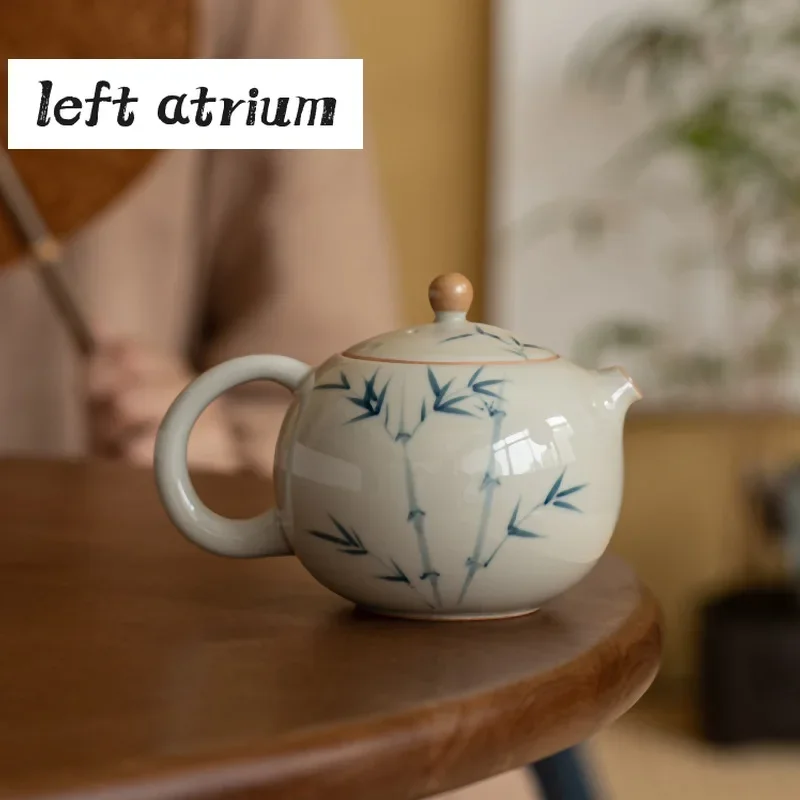 200ml Retro Ice Table Glaze Ceramic Teapot Handamde Xishi Pot Hand-painted Bamboo Kettle Tea Kung Fu Set Making Tool with Filter
200ml Retro Ice Table Glaze Ceramic Teapot Handamde Xishi Pot Hand-painted Bamboo Kettle Tea Kung Fu Set Making Tool with Filter