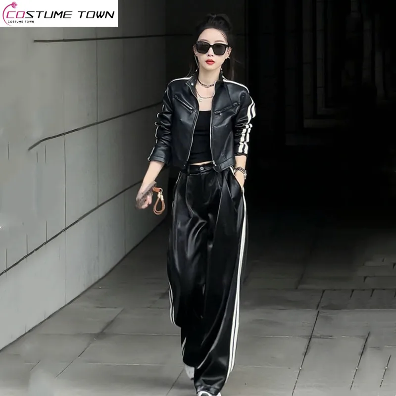 Fashion Cool Sa Set Women's Spring 2025 New Style High end Stand up Collar Fashion Striped Jacket Coat+Wide Leg Pants
Fashion Cool Sa Set Women's Spring 2025 New Style High end Stand up Collar Fashion Striped Jacket Coat+Wide Leg Pants