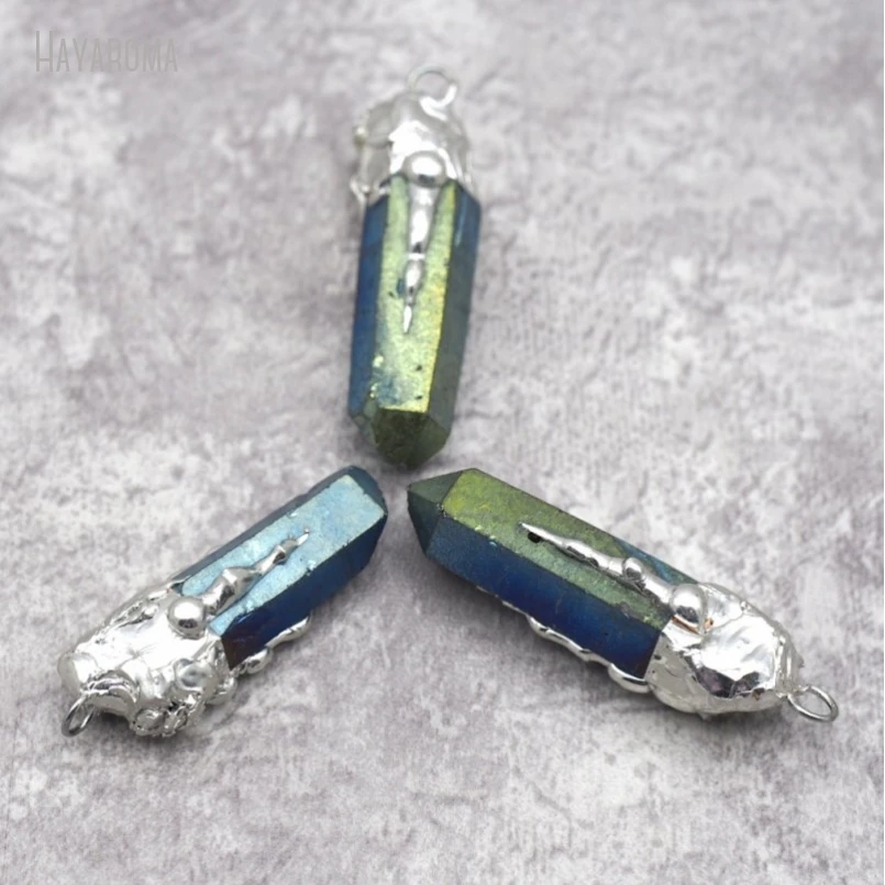 10Pcs Wholesale Titanium Blue Green Color Tin Clear Crystal Soldered Pillar Handmade Jewelry Pendant PM28805
10Pcs Wholesale Titanium Blue Green Color Tin Clear Crystal Soldered Pillar Handmade Jewelry Pendant PM28805