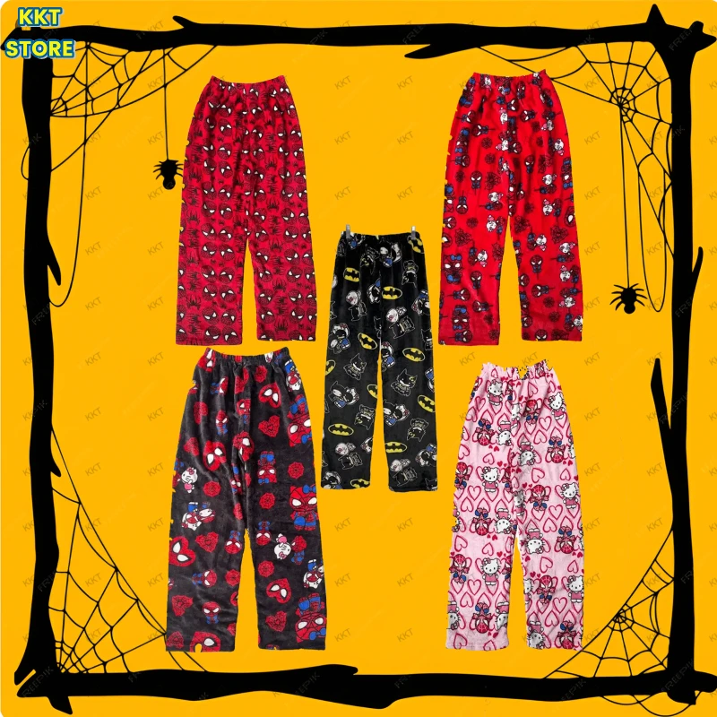 Новый дизайн, пижамные штаны Hello Kitty & SpiderMan, милый уютный стиль Y2K для женщин, супермягкие удобные штаны для сна, подарок для общежития 
Новый дизайн, пижамные штаны Hello Kitty & SpiderMan, милый уютный стиль Y2K для женщин, супермягкие удобные штаны для сна, подарок для общежития