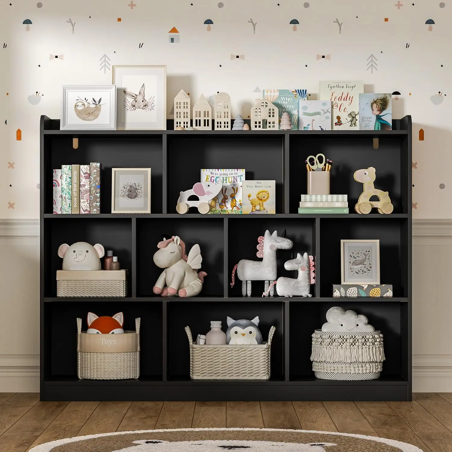 Black Bookshelf, Wood Bookcase with 3 Tier Open Shelves, 10-Cube Minimalist Storage Shelf for Living Room, Bedroom
Black Bookshelf, Wood Bookcase with 3 Tier Open Shelves, 10-Cube Minimalist Storage Shelf for Living Room, Bedroom