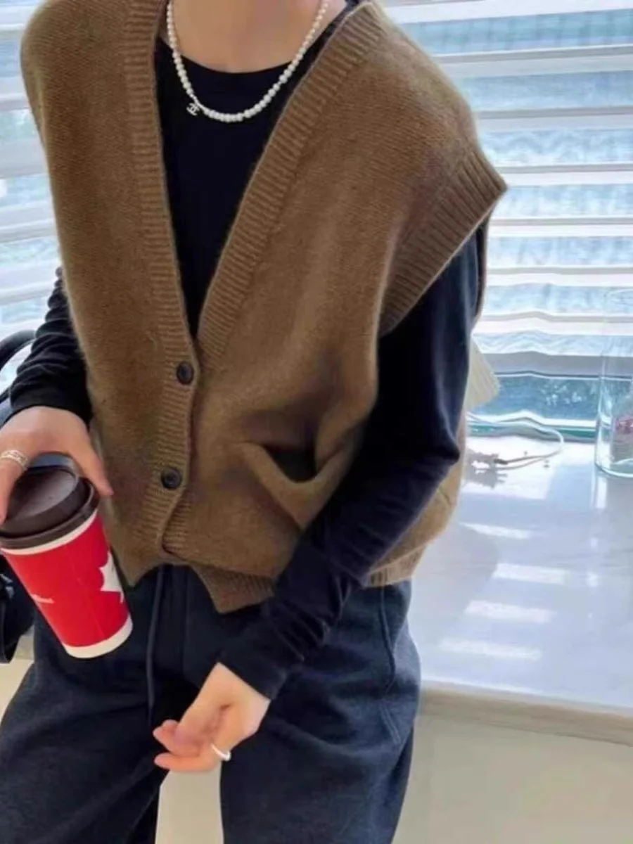 New Women's Loose Svel Knitted Sweater Vest Coarse Needle Woolen Spring Cardigan Open Front Casual Sle V-Ne
New Women's Loose Svel Knitted Sweater Vest Coarse Needle Woolen Spring Cardigan Open Front Casual Sle V-Ne