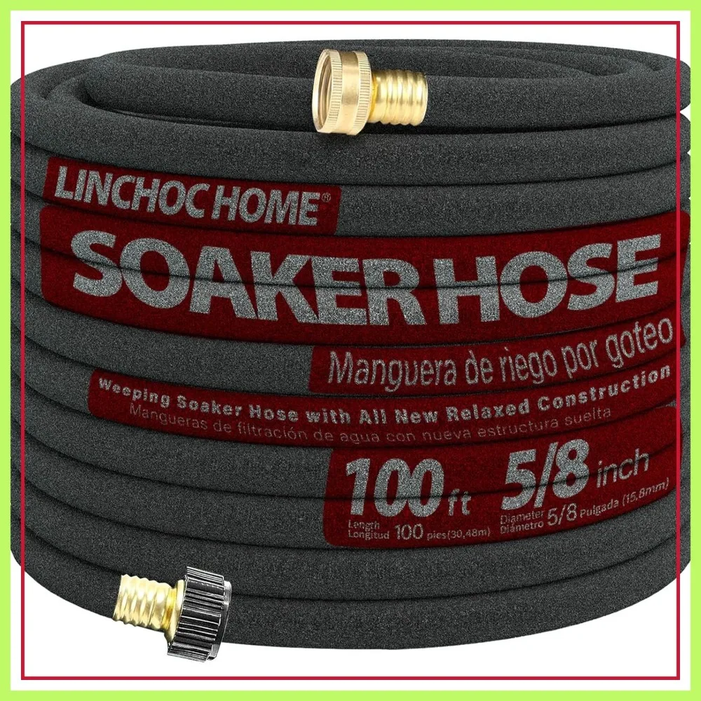 Soaker Hose 100FT 5/8 Inch with Solid Brass Connectors & Garden Stakes Kit, High Capacity Irrigation System for Large Gardens
Soaker Hose 100FT 5/8 Inch with Solid Brass Connectors & Garden Stakes Kit, High Capacity Irrigation System for Large Gardens