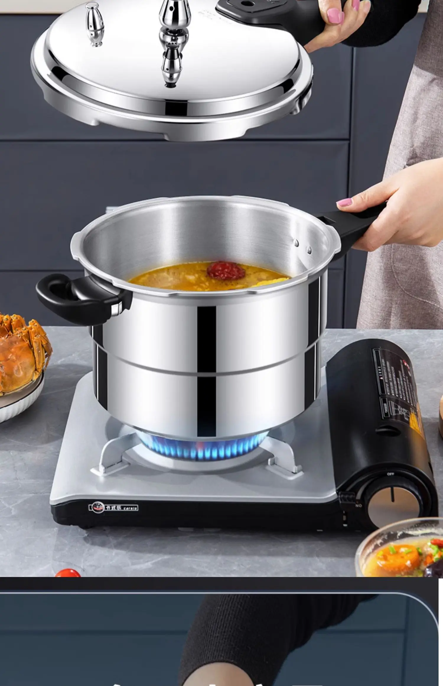 Плита высокого давления, бытовая газовая индукционная плита, универсальная скороварка на 2 человека, большая емкость 
Плита высокого давления, бытовая газовая индукционная плита, универсальная скороварка на 2 человека, большая емкость