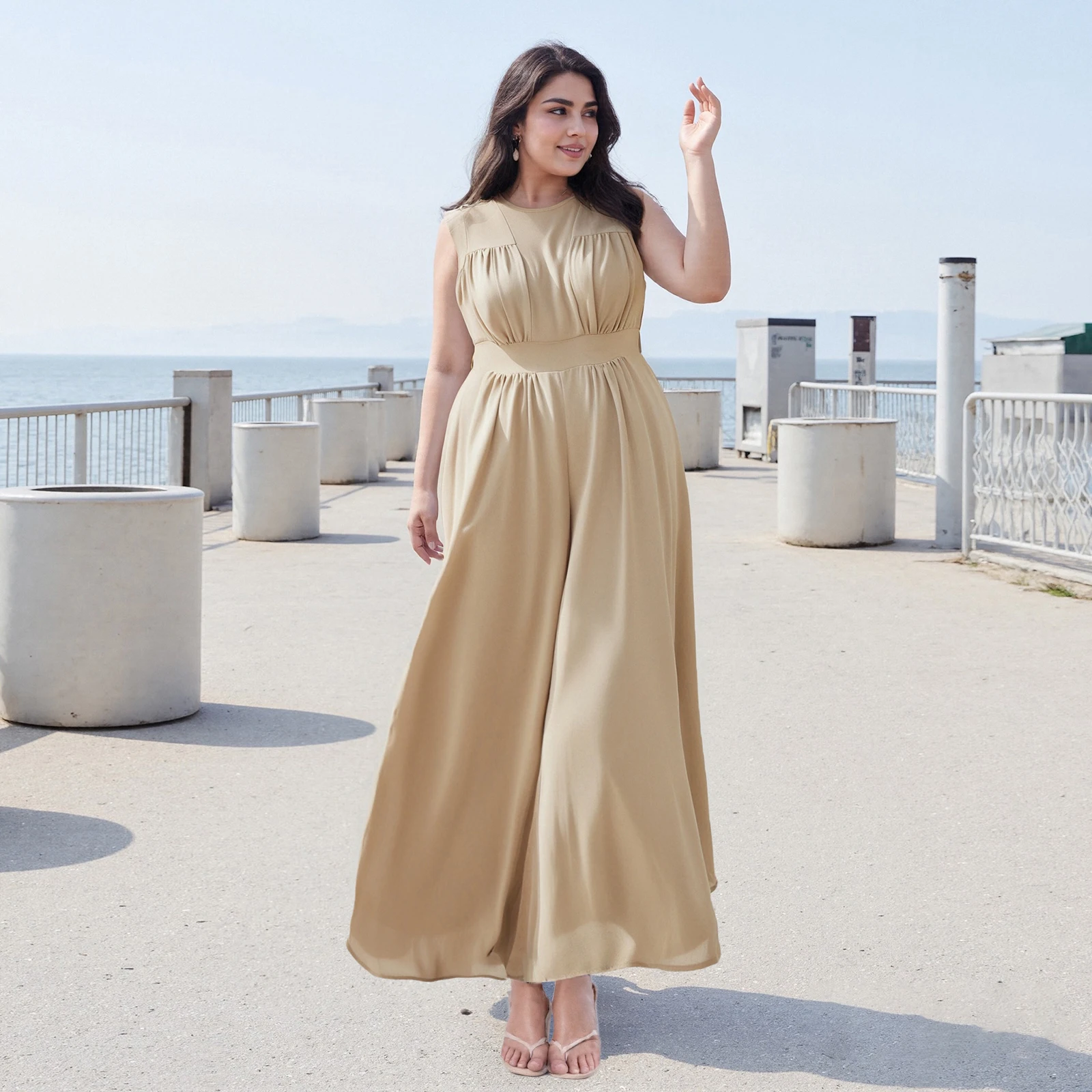 New Fashion Women Plus Size Jumpsuits Solid Color Round Neck Sleeveless Summer Wide-Leg Rompers Overalls XL-4XL
New Fashion Women Plus Size Jumpsuits Solid Color Round Neck Sleeveless Summer Wide-Leg Rompers Overalls XL-4XL