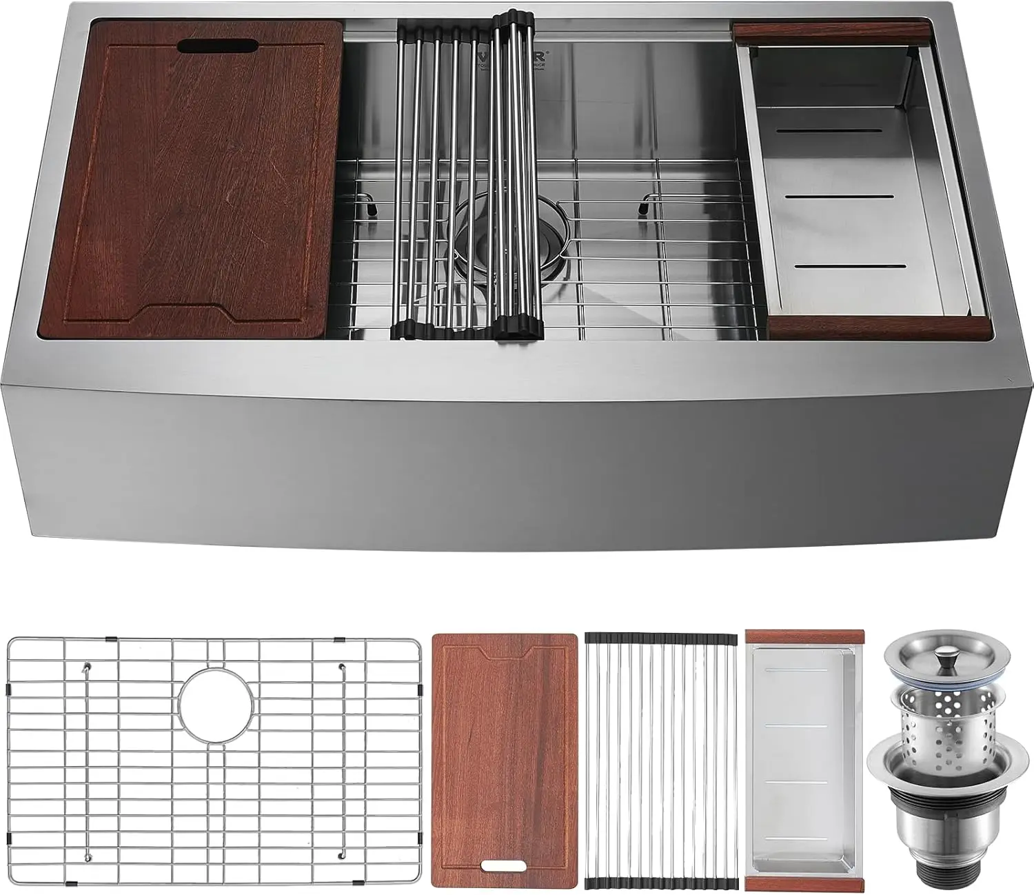 36 inch Kitchen Sink, 304 Stainless Steel Drop-In Sinks, Laundry Sink Top Mount Single Bowl Basin with Farm Sink Accessories
36 inch Kitchen Sink, 304 Stainless Steel Drop-In Sinks, Laundry Sink Top Mount Single Bowl Basin with Farm Sink Accessories