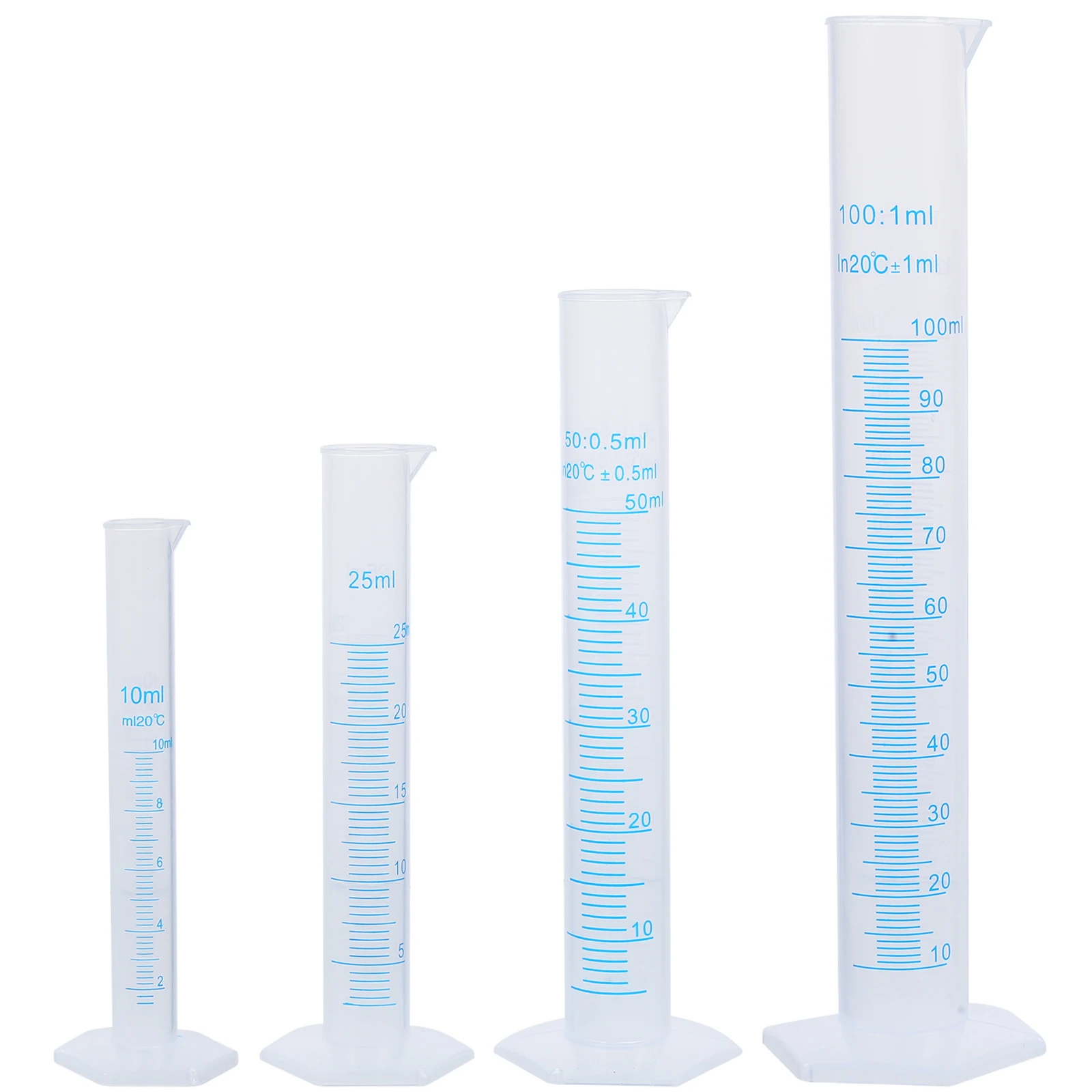 4pcs Plastic Measuring Cylinder Set 10ml 25ml 50ml 100ml Transparent Food Grade Lab Test Wide Base Stability Accurate
4pcs Plastic Measuring Cylinder Set 10ml 25ml 50ml 100ml Transparent Food Grade Lab Test Wide Base Stability Accurate