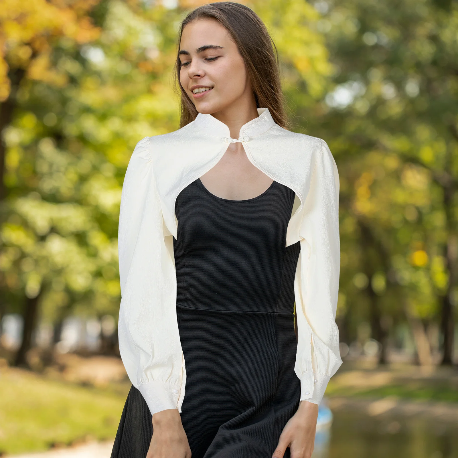 Fake Shirt Collar Women Detachable Blouse Collar Chiffon Long Sleeve Shawl Elegant Cooling Wrap For Casual Formal Wear
Fake Shirt Collar Women Detachable Blouse Collar Chiffon Long Sleeve Shawl Elegant Cooling Wrap For Casual Formal Wear