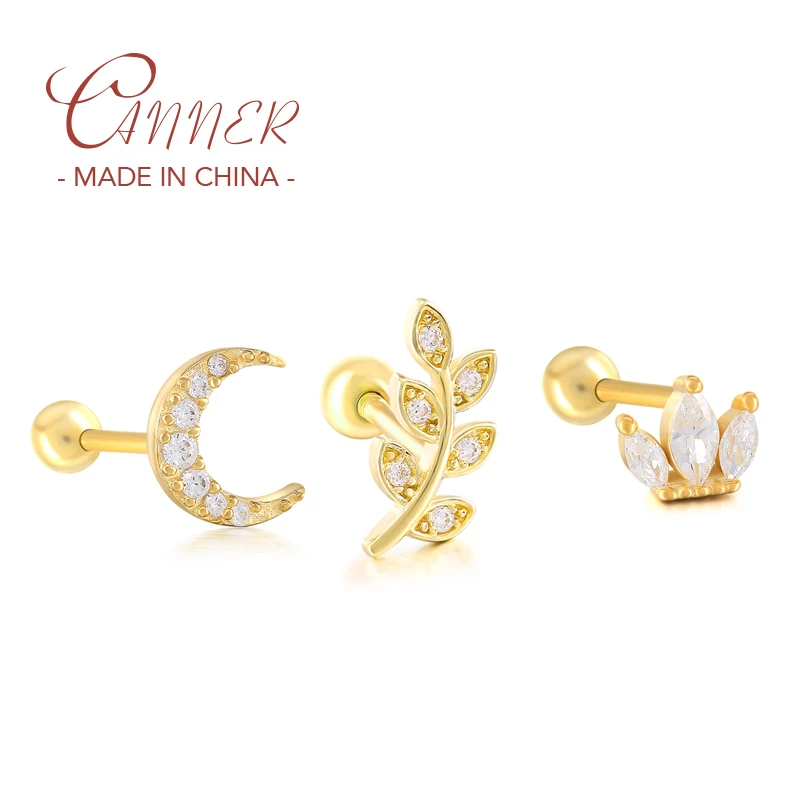 CANNER Micro Inlaid Cubic Zircon Piercing Helix Tragus Earring For Women 925 Sterling Silver Stud Earring Delicate Daily Jewelry
CANNER Micro Inlaid Cubic Zircon Piercing Helix Tragus Earring For Women 925 Sterling Silver Stud Earring Delicate Daily Jewelry
