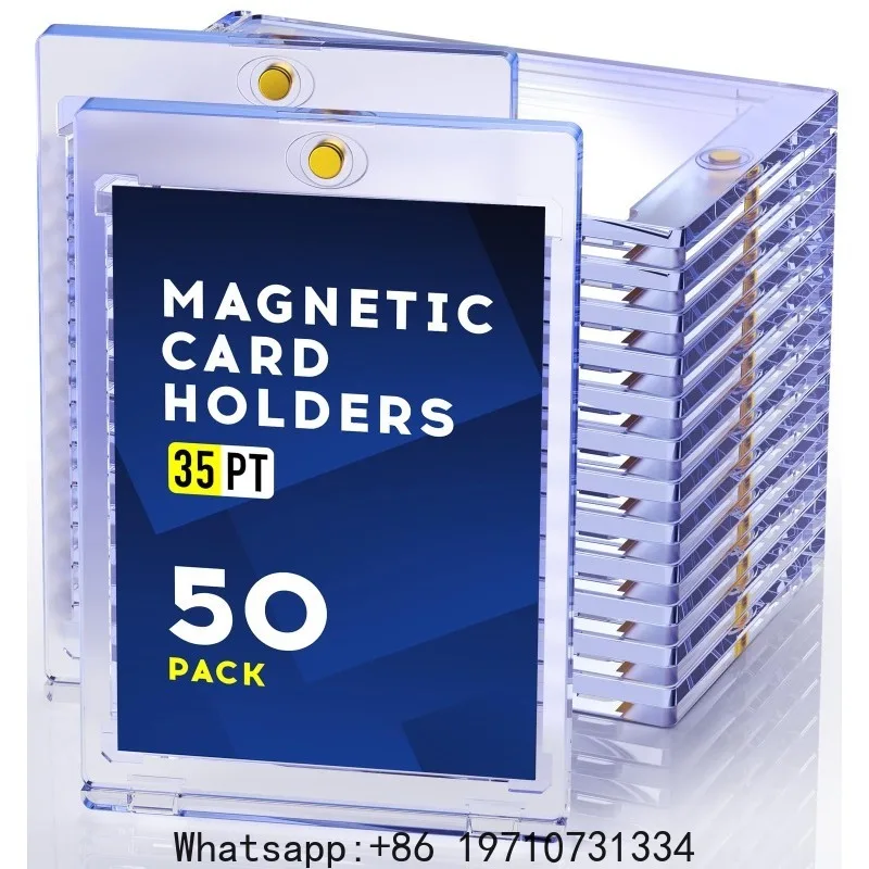 50ct Magnetic Card Holder 35pt One Touch U-V Protectors Hard Plastic for Trading Magnet Case Sports Football Baseball Cards
50ct Magnetic Card Holder 35pt One Touch U-V Protectors Hard Plastic for Trading Magnet Case Sports Football Baseball Cards