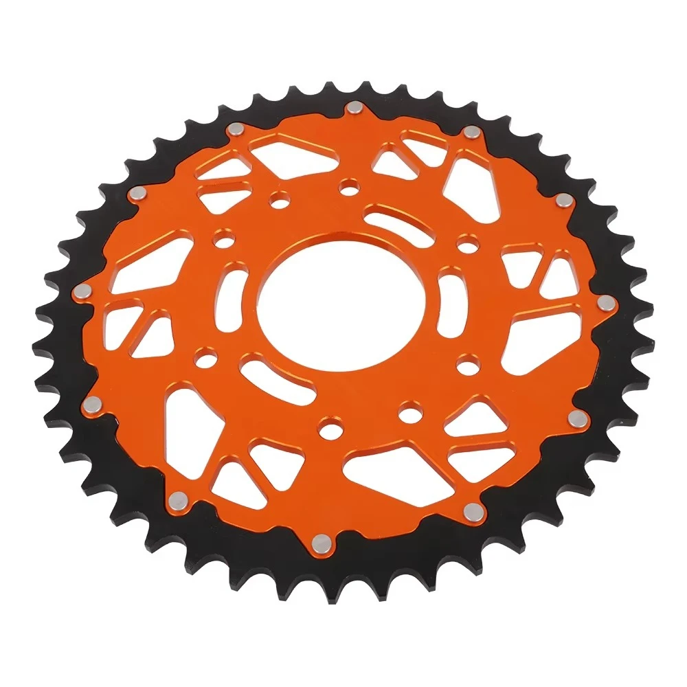 Orange Bimetal Rear Sprocket Steel Aluminum Alloy High Performance for 125–390cc Off-road Motorcycle
Orange Bimetal Rear Sprocket Steel Aluminum Alloy High Performance for 125–390cc Off-road Motorcycle