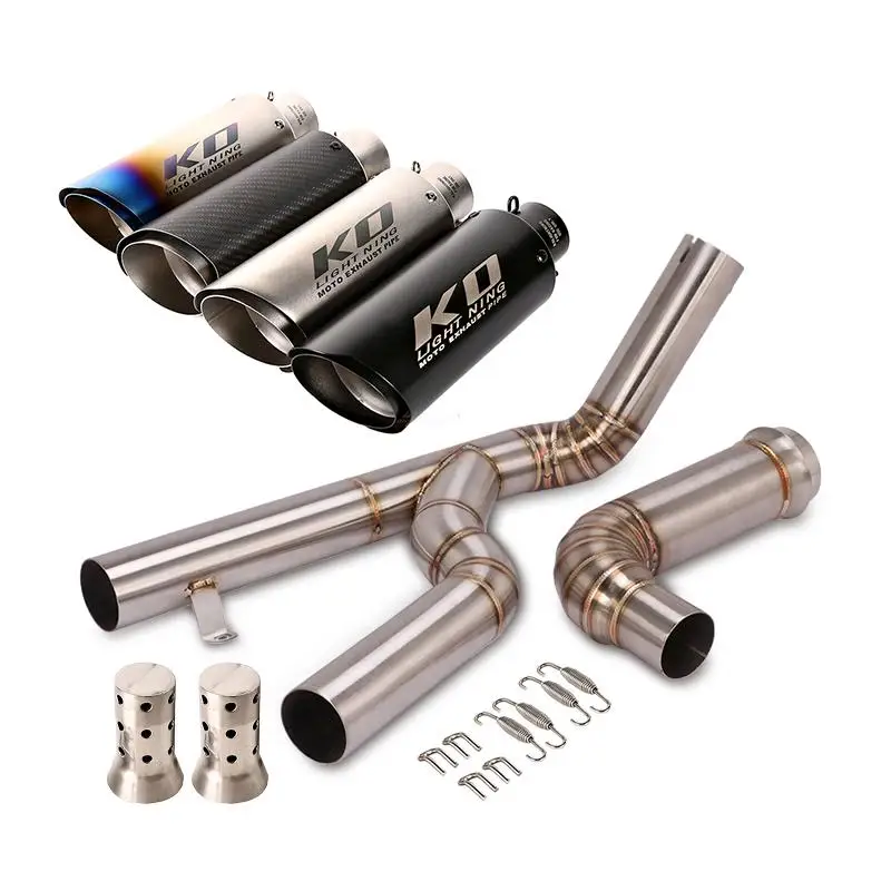 51mm Muffler Motorcycle Exhaust Pipe Escape Middle Pipe Dual outlet Removable DB Killer Modified for 1290 Super Duke R 2014-2016
51mm Muffler Motorcycle Exhaust Pipe Escape Middle Pipe Dual outlet Removable DB Killer Modified for 1290 Super Duke R 2014-2016