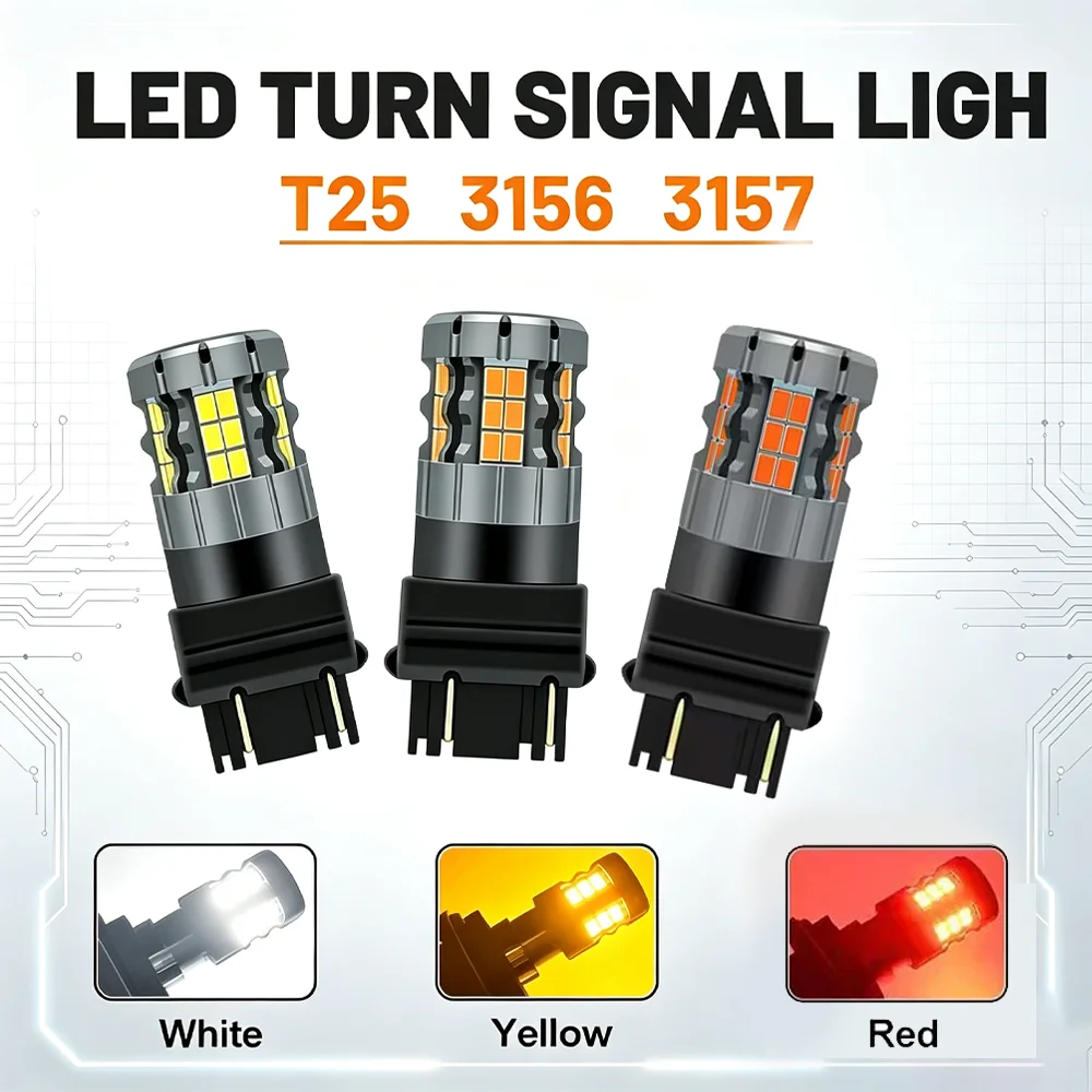 2Pcs Car Light 3156 P27W 3157 P27W/7W T25 LED Headlight Bulbs Canbus Signal Brake Lamp Car Signal Lights White Amber Red
2Pcs Car Light 3156 P27W 3157 P27W/7W T25 LED Headlight Bulbs Canbus Signal Brake Lamp Car Signal Lights White Amber Red