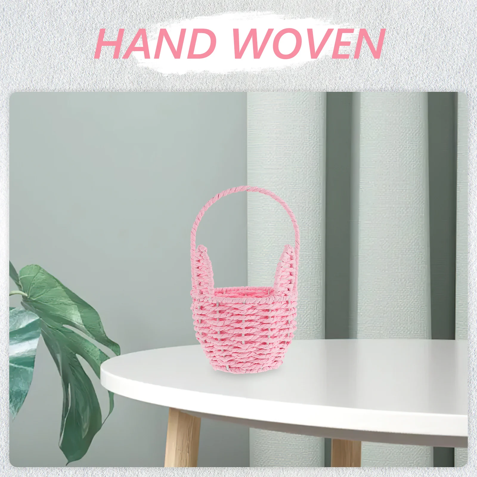 Decorative Small Woven Basket Cute Cartoon Ears for Wedding Flowers Gifts Storage Handle Party Candy Container
Decorative Small Woven Basket Cute Cartoon Ears for Wedding Flowers Gifts Storage Handle Party Candy Container