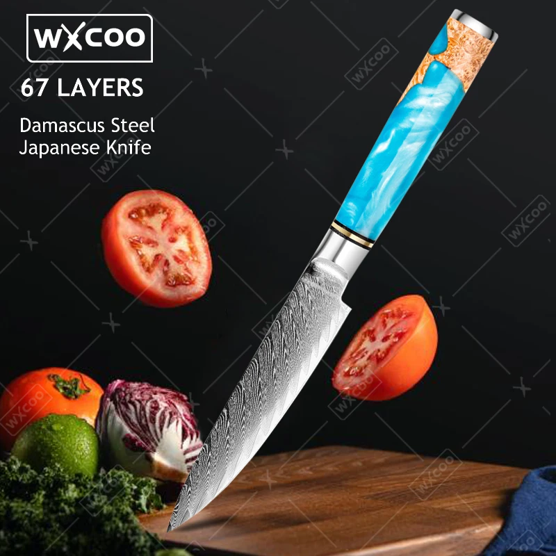 WXCOO Japanese Professional Kitchen Knives Damascus Steel Utility Knife Stainless Steel Chef Cutting Fruit Meat Paring Knife
WXCOO Japanese Professional Kitchen Knives Damascus Steel Utility Knife Stainless Steel Chef Cutting Fruit Meat Paring Knife