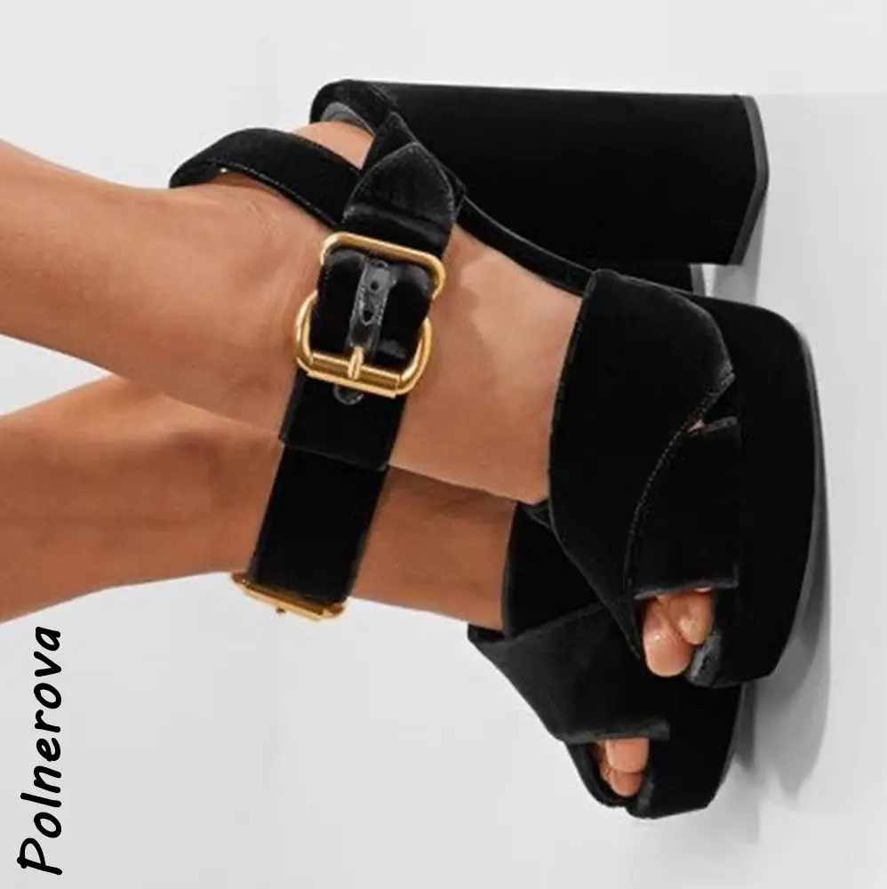 Vintage Velvet Cross Strap Sandals Peep Toe Platform Block Heel Gold Big Buckle Ankle Strap Shoes Retro Dress Summer Shoes
Vintage Velvet Cross Strap Sandals Peep Toe Platform Block Heel Gold Big Buckle Ankle Strap Shoes Retro Dress Summer Shoes