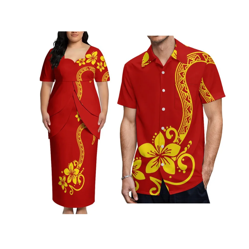 Polynesian Custom Couple Outfit - Women'S Petal-Neck Double-Slit Skirt With Puletasi Style Bottom Men'S Casual Shirt
Polynesian Custom Couple Outfit - Women'S Petal-Neck Double-Slit Skirt With Puletasi Style Bottom Men'S Casual Shirt