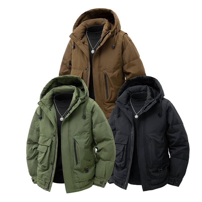 Утепленная белая рабочая куртка из полиэфирного волокна с текстурными вставками для мужчин, теплая верхняя одежда для зимы
Утепленная белая рабочая куртка из полиэфирного волокна с текстурными вставками для мужчин, теплая верхняя одежда для зимы