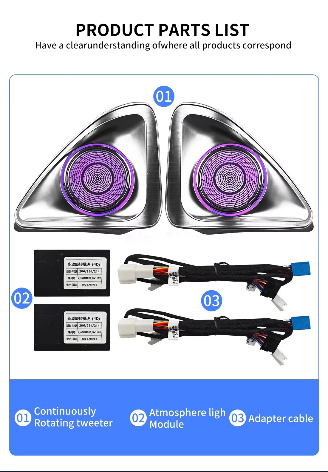 W205 W206 W213 W214 W253 W254 W167 C238 64 Colors Ambient Light A-pillar 4D Permanently RotatiRotating Tweeter For Mercedes Benz
W205 W206 W213 W214 W253 W254 W167 C238 64 Colors Ambient Light A-pillar 4D Permanently RotatiRotating Tweeter For Mercedes Benz