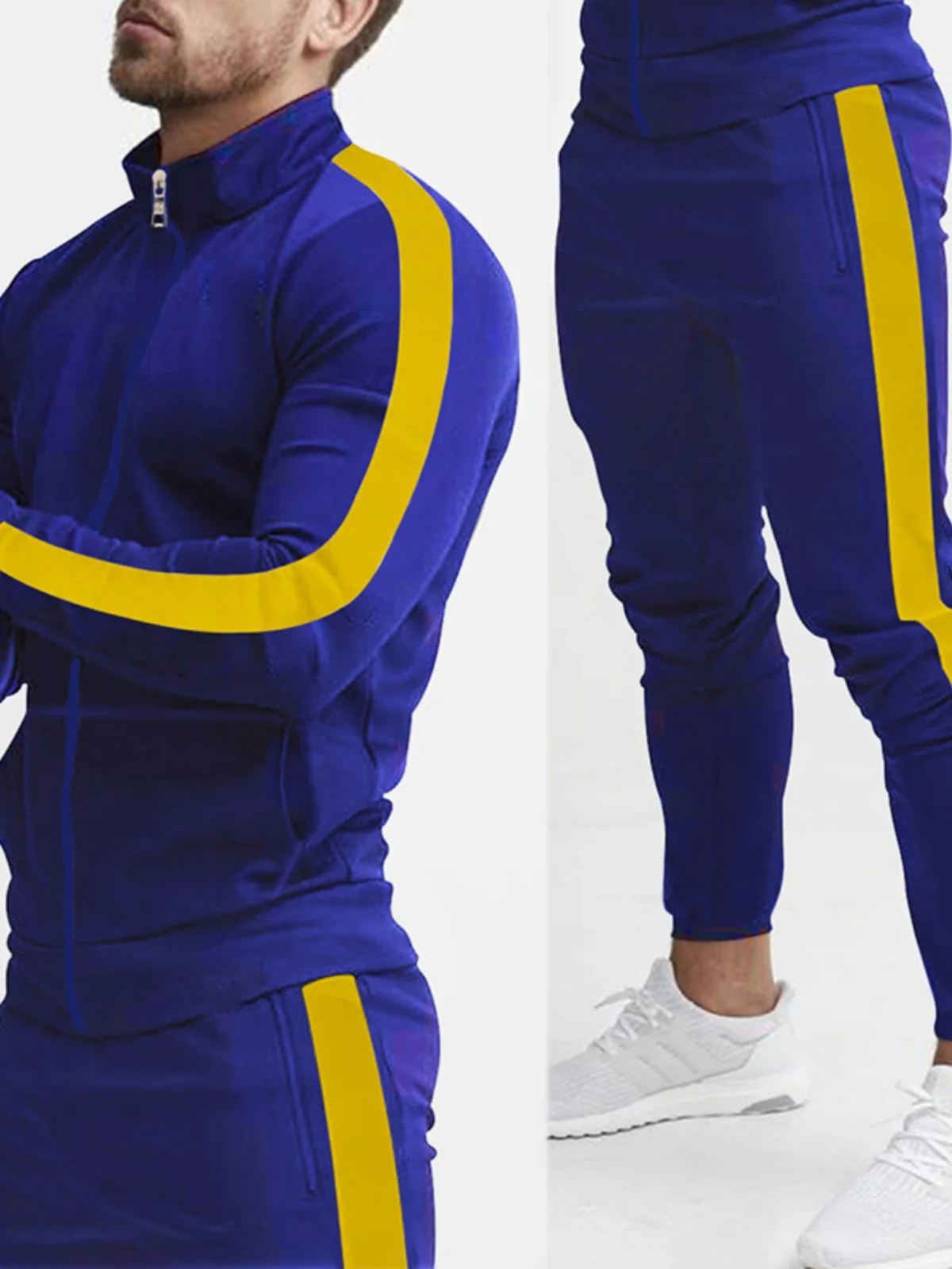 Color-Matched Casual Men's Suit Set Long Sve Outerwear And Long Pants Autumn Youth Faion Patchwork Design No Brand
Color-Matched Casual Men's Suit Set Long Sve Outerwear And Long Pants Autumn Youth Faion Patchwork Design No Brand