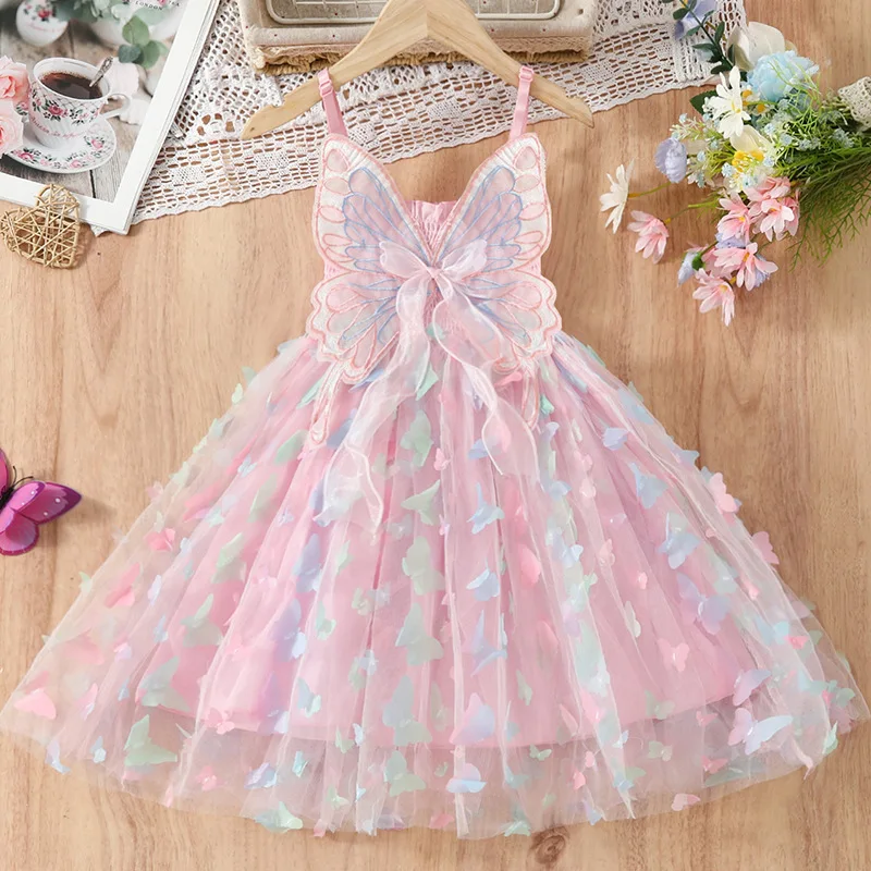 Fashion Girls Cute Butterfly Ribbon Dress 2025 Summer New Children Wings Mesh Dress Toddler Kid Sling Princess Party Dresses
Fashion Girls Cute Butterfly Ribbon Dress 2025 Summer New Children Wings Mesh Dress Toddler Kid Sling Princess Party Dresses