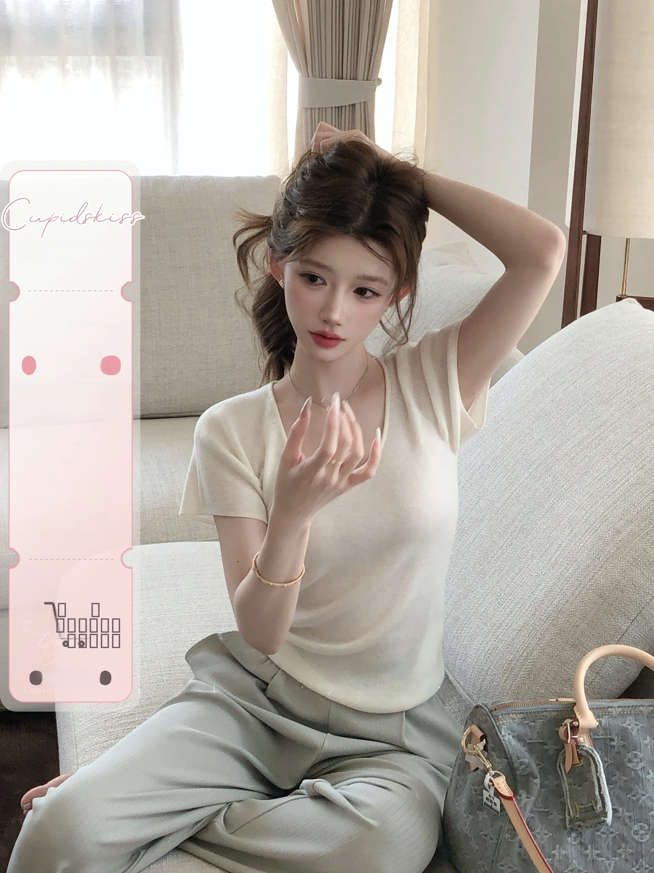 Женская трикотажная футболка CSK Cupid Pure Tee из 30% шерсти, приталенная, с коротким рукавом, летняя, повседневная, универсальная, с эффектом утяжки на талии, комфортная
Женская трикотажная футболка CSK Cupid Pure Tee из 30% шерсти, приталенная, с коротким рукавом, летняя, повседневная, универсальная, с эффектом утяжки на талии, комфортная