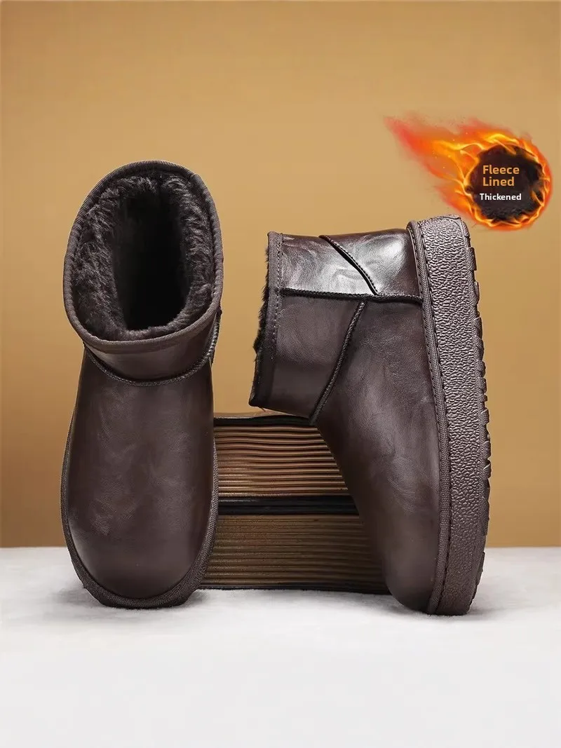Thickened Fleece Lined Snow Boots Men's Winter Warm Leather Fur Integrated below 40 Degrees Thick Bottom Leather Surface Cold...
Thickened Fleece Lined Snow Boots Men's Winter Warm Leather Fur Integrated below 40 Degrees Thick Bottom Leather Surface Cold...