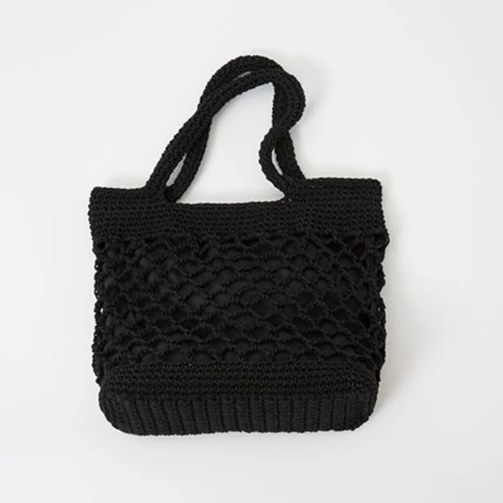 Hand-Crocheted Beach Bag Cotton Woven Crossbody Shoulder Bag for Women Large Capacity Lightweight Travel Tote Black
Hand-Crocheted Beach Bag Cotton Woven Crossbody Shoulder Bag for Women Large Capacity Lightweight Travel Tote Black