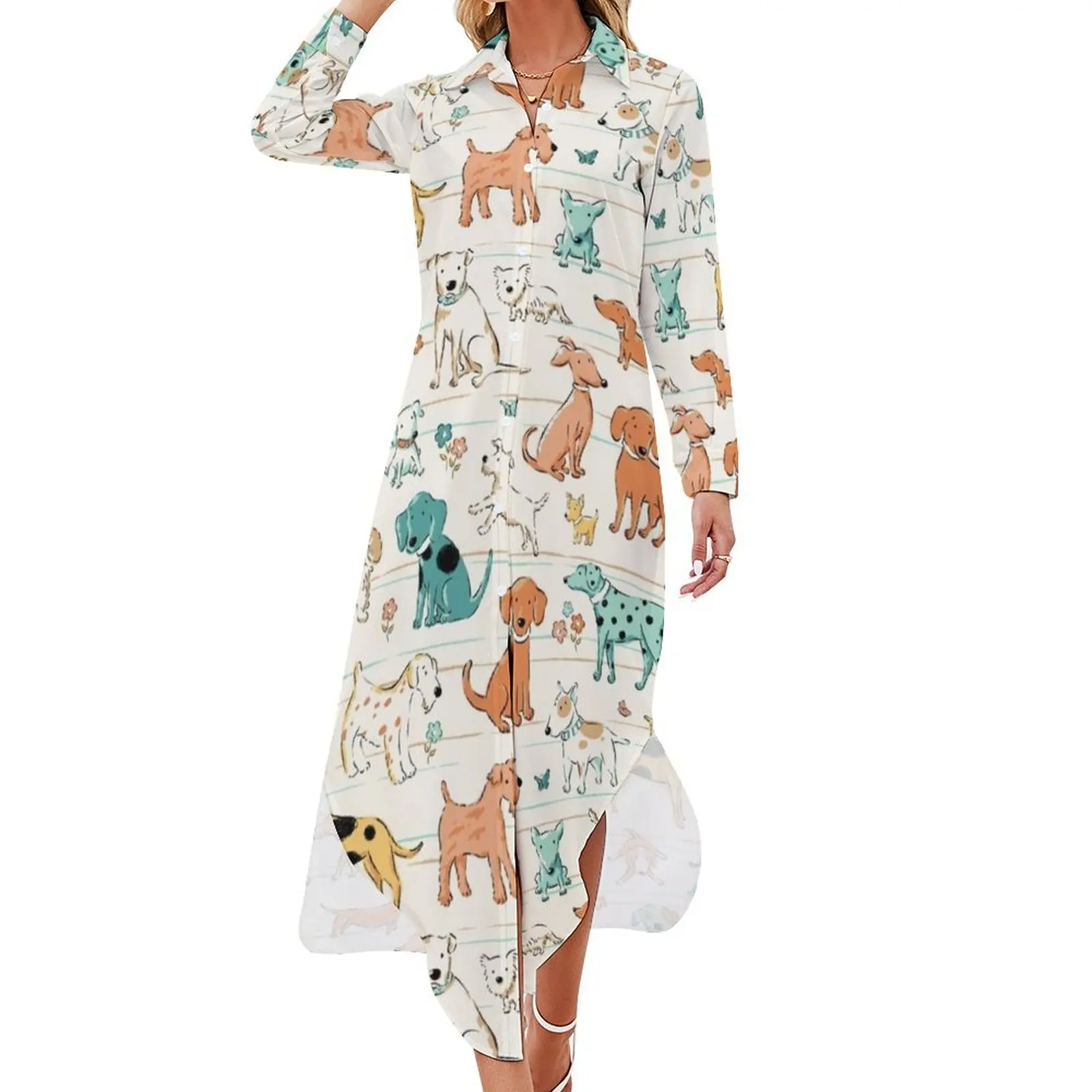Dogs Dogs Dogs Long Sleeved Shirt Dress elegant dress Elegant gown dress women summer woman
Dogs Dogs Dogs Long Sleeved Shirt Dress elegant dress Elegant gown dress women summer woman