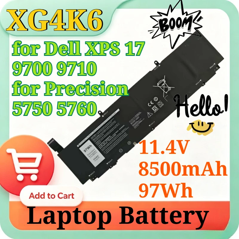 XG4K6 11.4V 8500mAh 97Wh 6-Cell Replacement Li-ion Battery for Dell XPS 17 9700 9710 Precision 5750 5760 Laptop Battery Capacity
XG4K6 11.4V 8500mAh 97Wh 6-Cell Replacement Li-ion Battery for Dell XPS 17 9700 9710 Precision 5750 5760 Laptop Battery Capacity